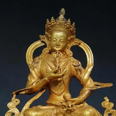 30CM Old Chinese Bronze Statue w/ Buddha N2878