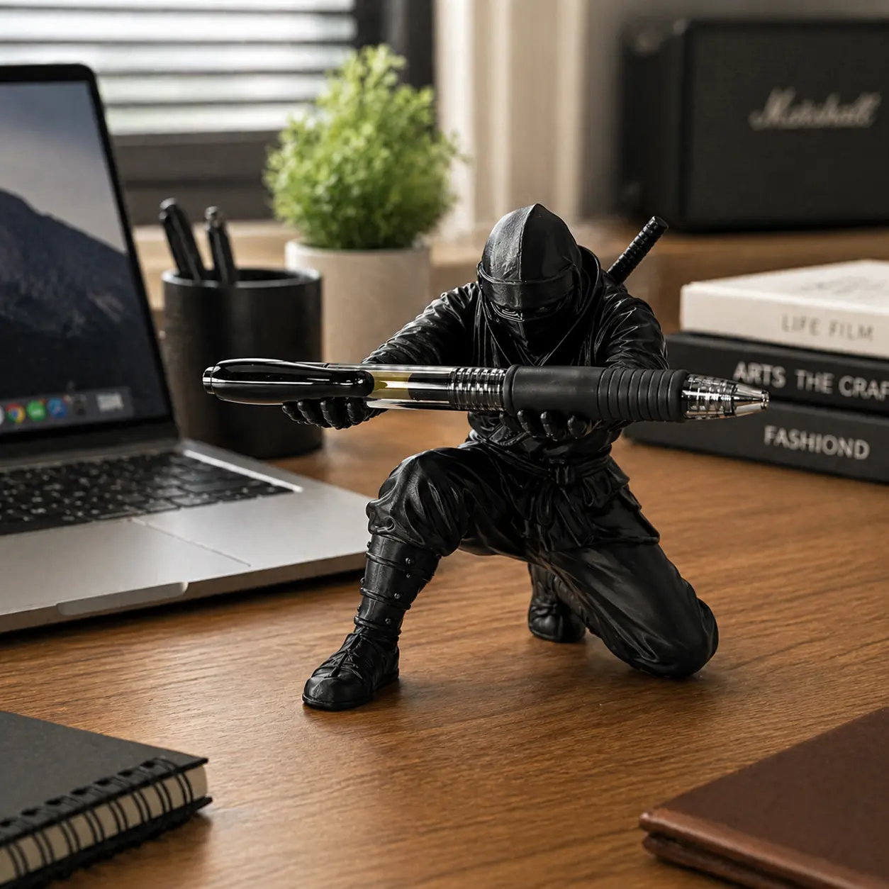 3D Printed Samurai Pen Holder Desk Organizer Holds Pens Pencils Creative Gift for Boyfriend Colleague Friend