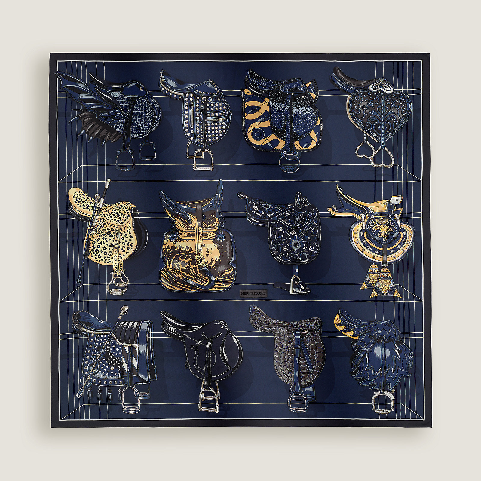 Tous en Selle embroidered scarf 90