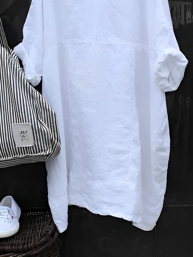 Cotton Half Sleeve Solid Casual Tops