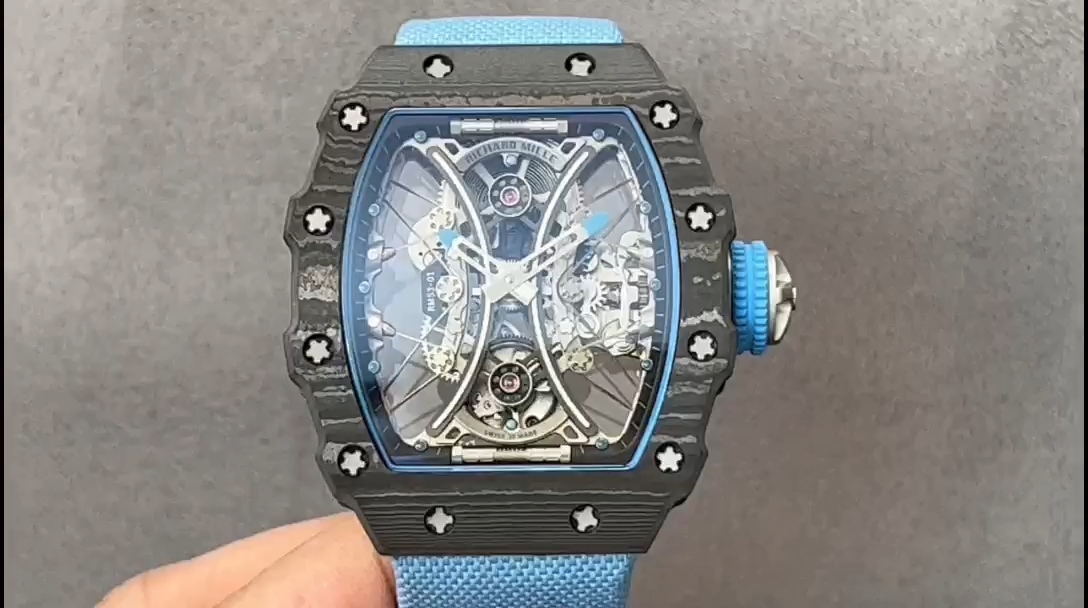 【7A Quality】Richard Mille RM 53-01 Tourbillon Pablo Mac Donough Blue Fabric Strap