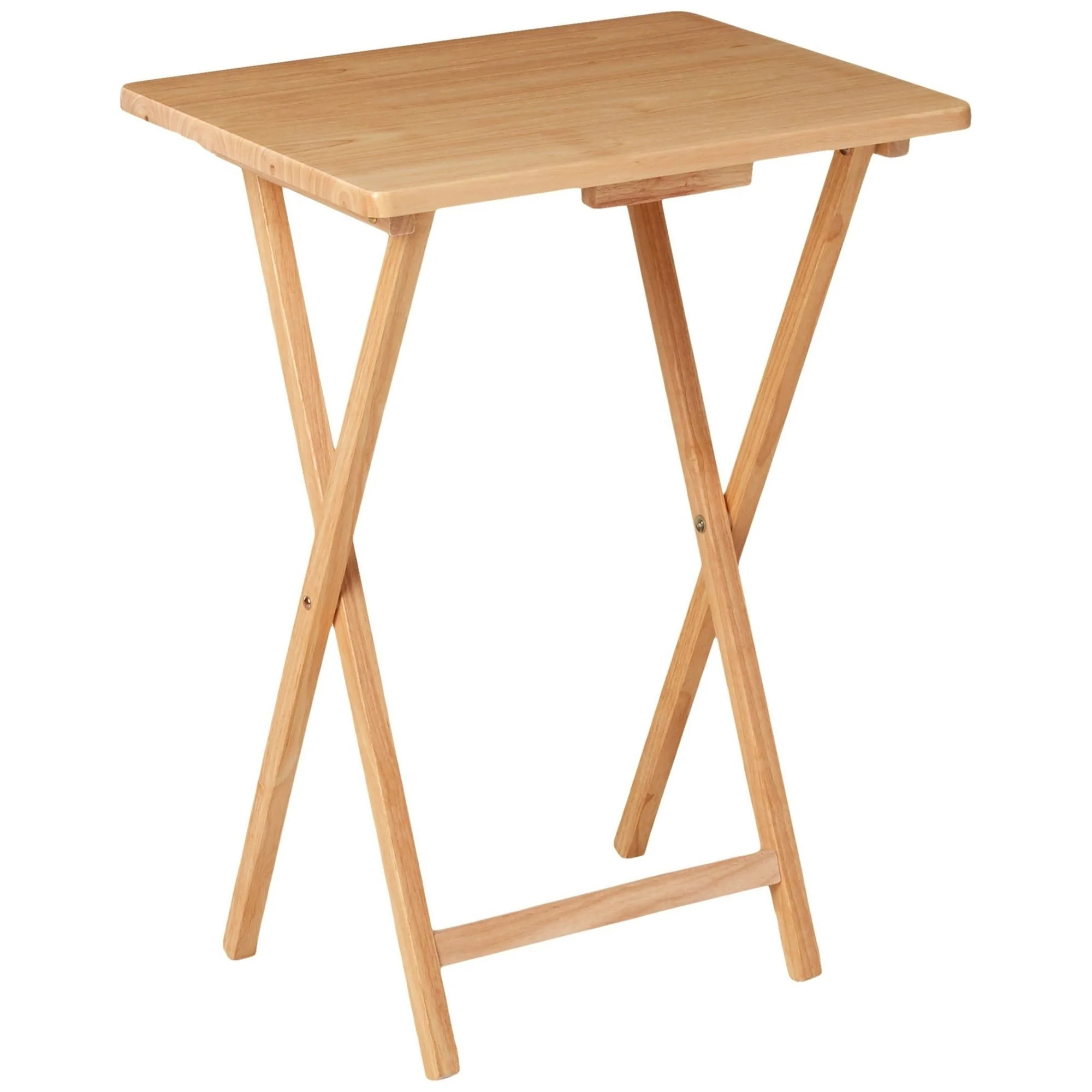 Indoor Single Folding TV Tray Table Natural 19 x 15 x 26