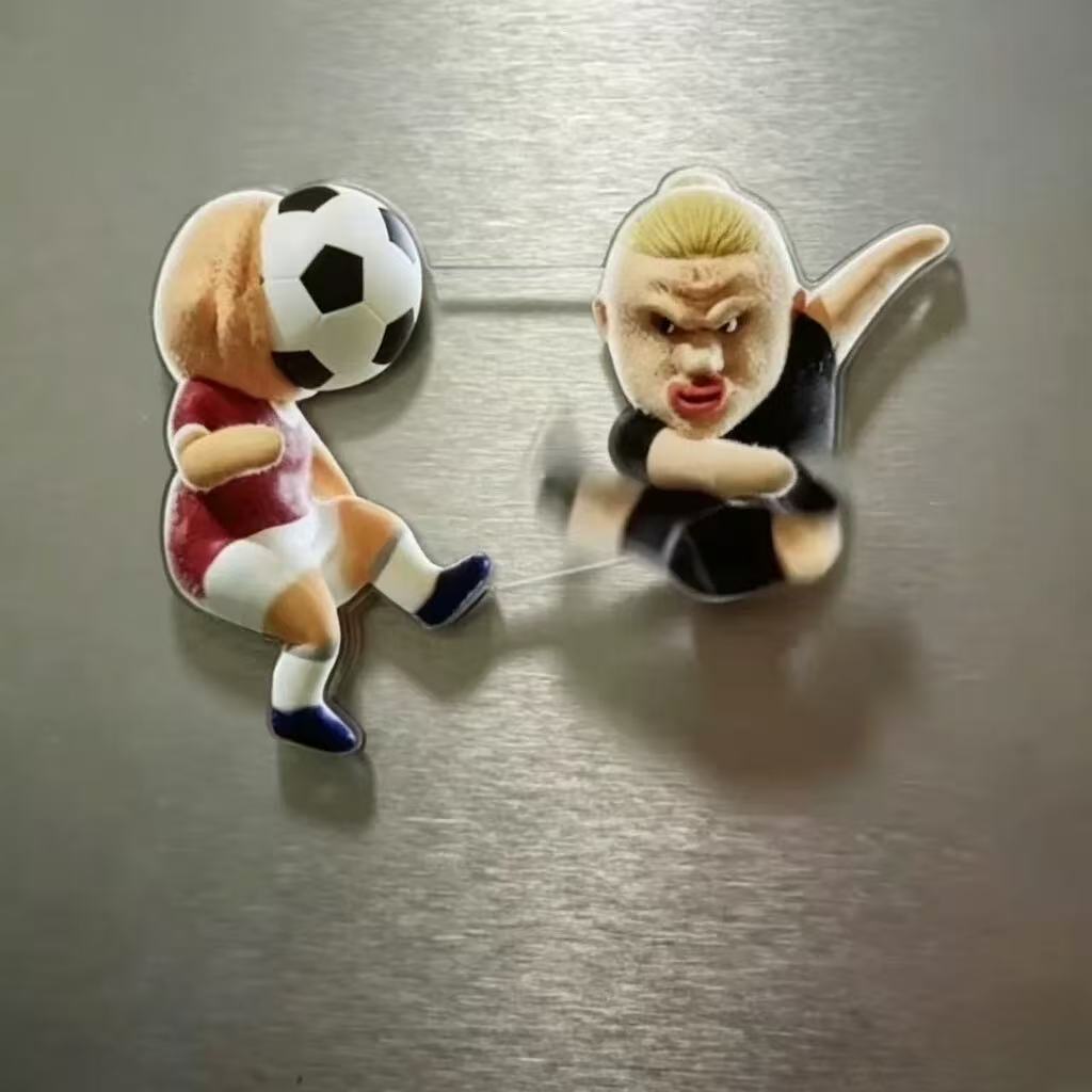 2026 World Cup Haaland Peripheral Magnetic Rotating Refrigerator Magnet Creative Cartoon Home Funny Decorative Gift