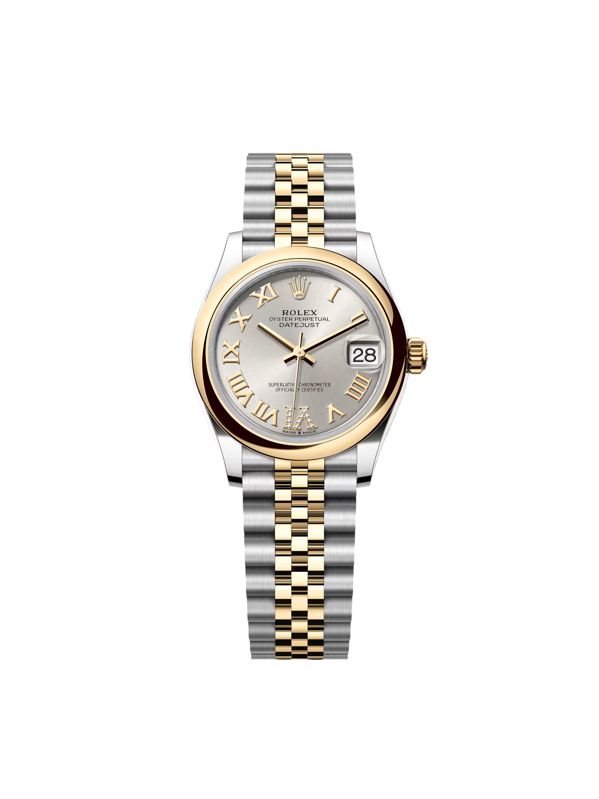 RLX Datejust m278243-0003/0004 31mm Silver Dial Yellow Rolesor Oyster Watch