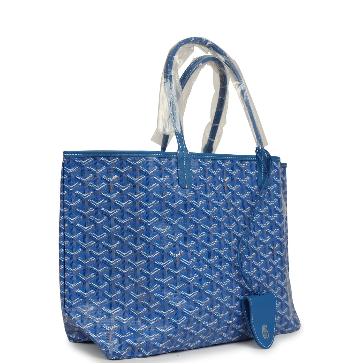 GOYARD Goyardine Sky Blue Saint Louis PM Tote Bag Palladium Hardware