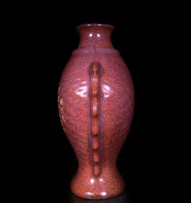 26CM Old Chinese Song Jun Yao Jun Kiln Vase w/fish CK610