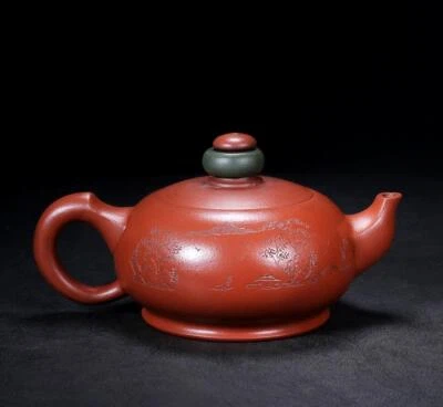 Zhou Guizhen Signed Old Chinese Handmade Yixing Zisha Teapot w/hill N252