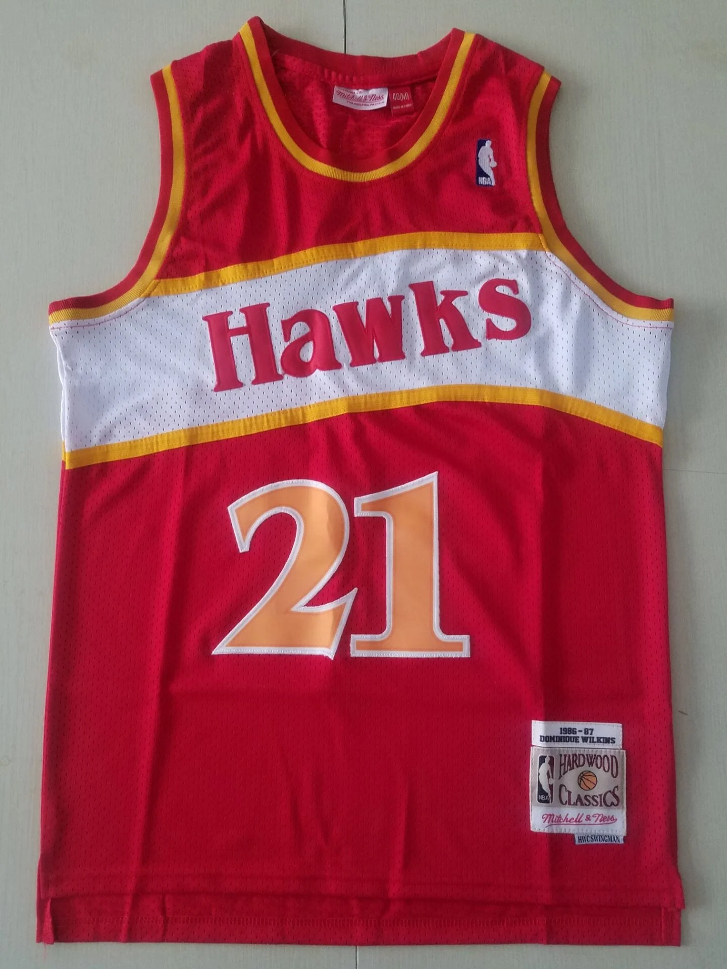 Men's Atlanta Hawks Dominique Wilkins 1986-87 Red Hardwood Classics Swingman Jersey