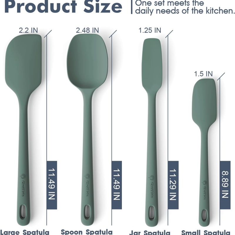 4 Pieces Silicone Spatula Set
