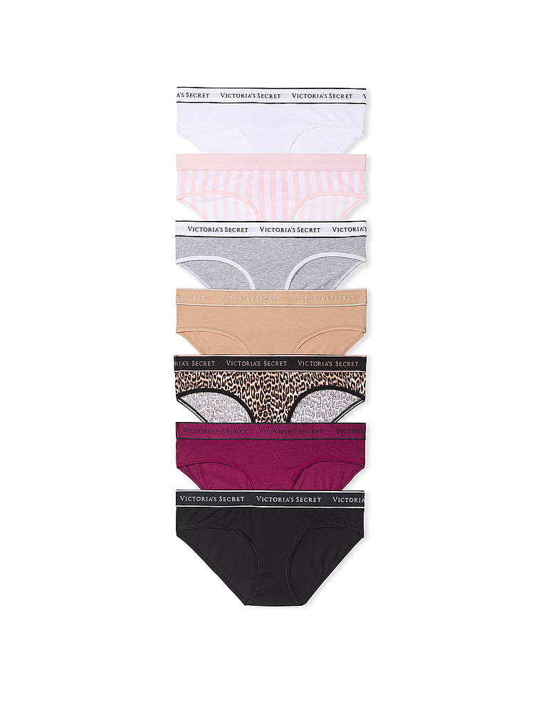 Victoria's Secret 7-Pack Logo Cotton Hiphugger Panties Smooth