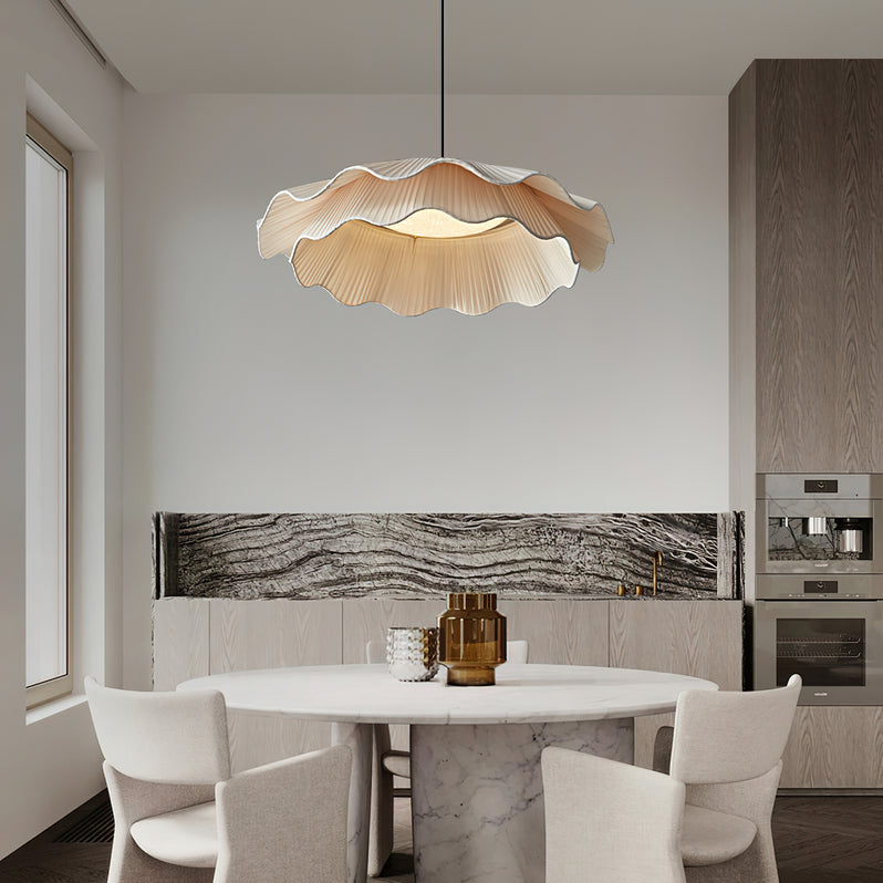 Double Layers Fabric LED White Dining Room Pendant Light