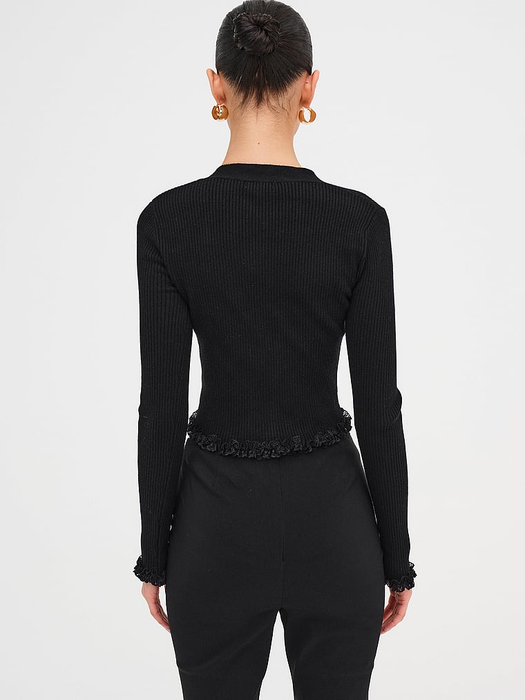 For Love & Lemons Soft Ribbed Cropped Cardigan