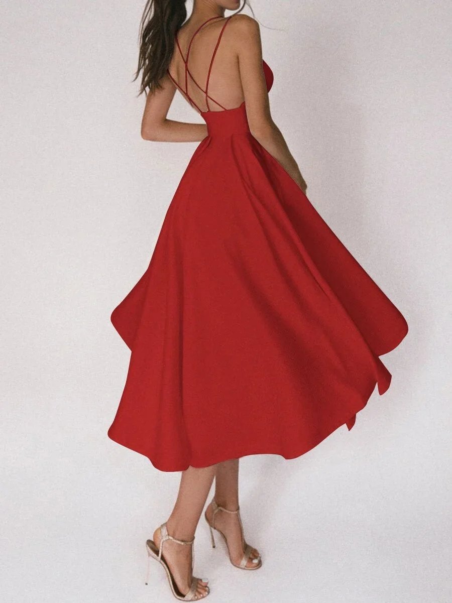 (💕SUMMER HOT SALE)💃Elegant strappy V-neck dress👗💐
