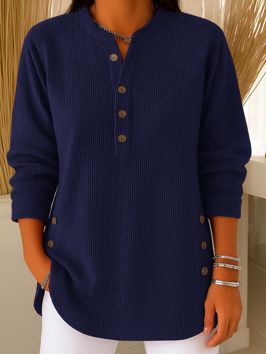 🌲 SALE🔥 Women's Solid Color Crew Neck Long Sleeve Casual Loose Knit Pullover
