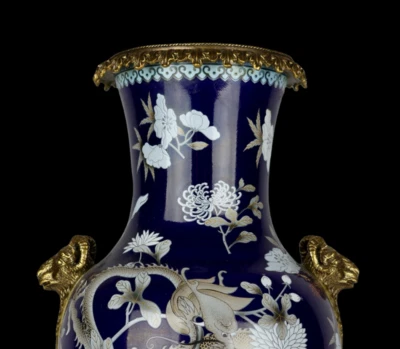 48CM Yongqingchangchun Signed Old Chinese Blue and White Vase w/dragon N3915