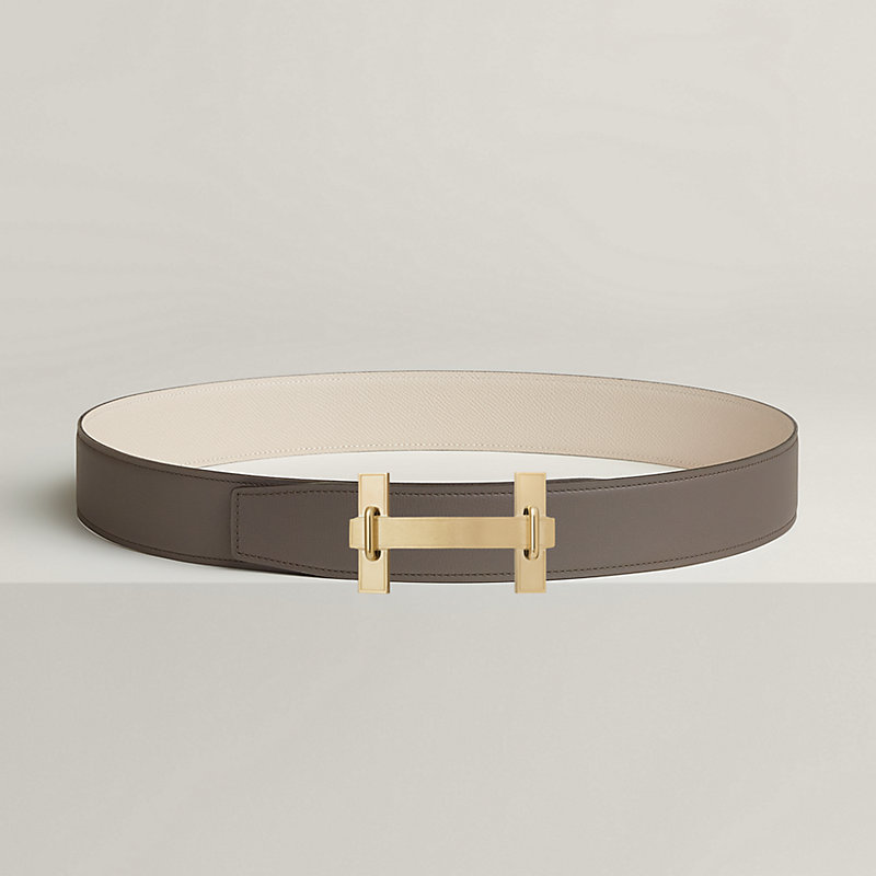 H Jumping belt buckle & Reversible leather strap 38 mm