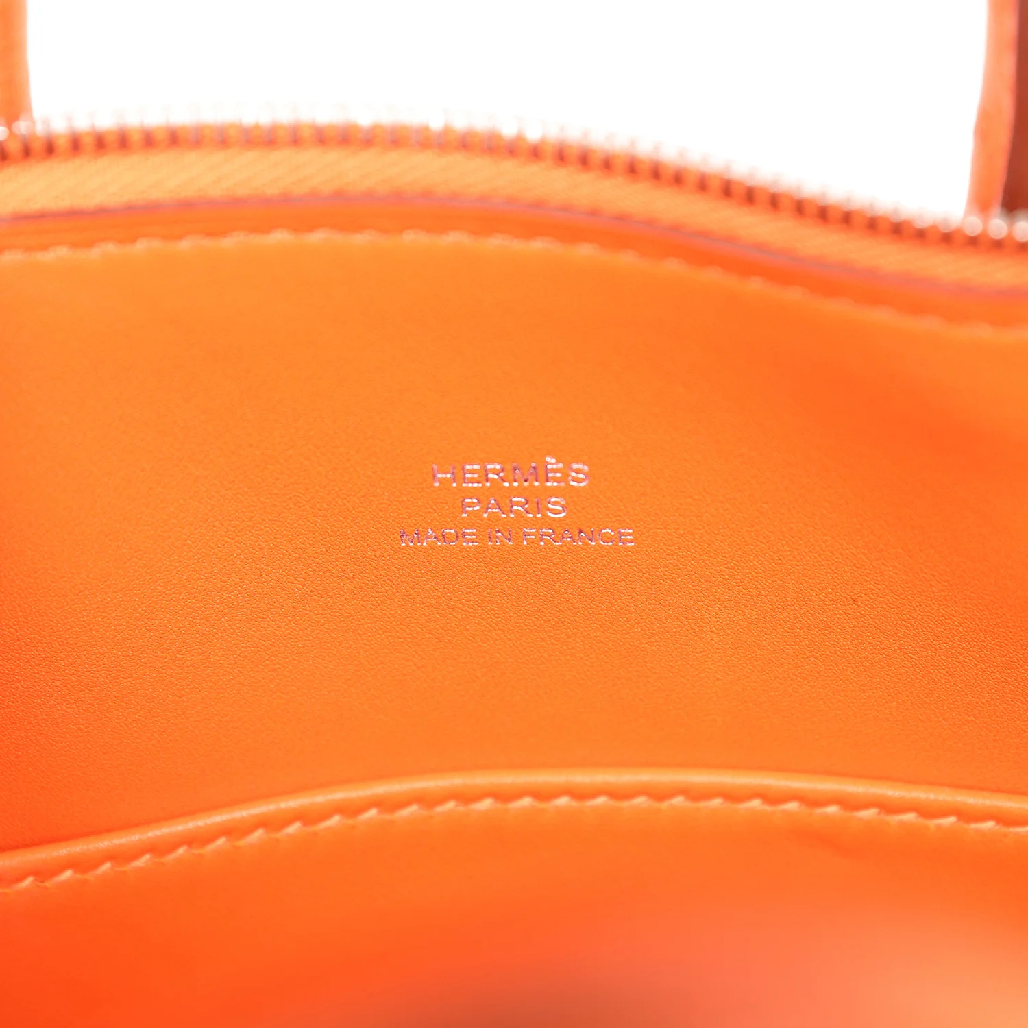 Hermes 1923 Bolide Mini Tangerine Ostrich Palladium Hardware