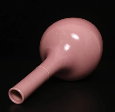27.5CM Tianqi Signed Old Chinese Pink Glaze Vase