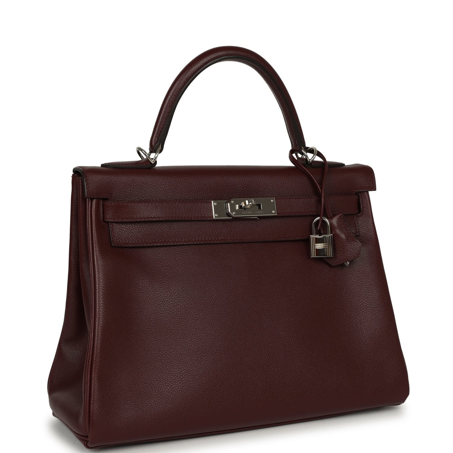 HERMÈS Kelly Retourne 32 Rouge H Evergrain Palladium Hardware