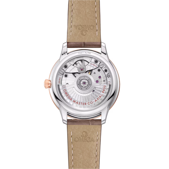 Omega De Ville Prestige 34 mm White Dial with Diamonds Stainless Steel and Sedna™ 18k Rose Gold Strap 434.23.34.20.55.001