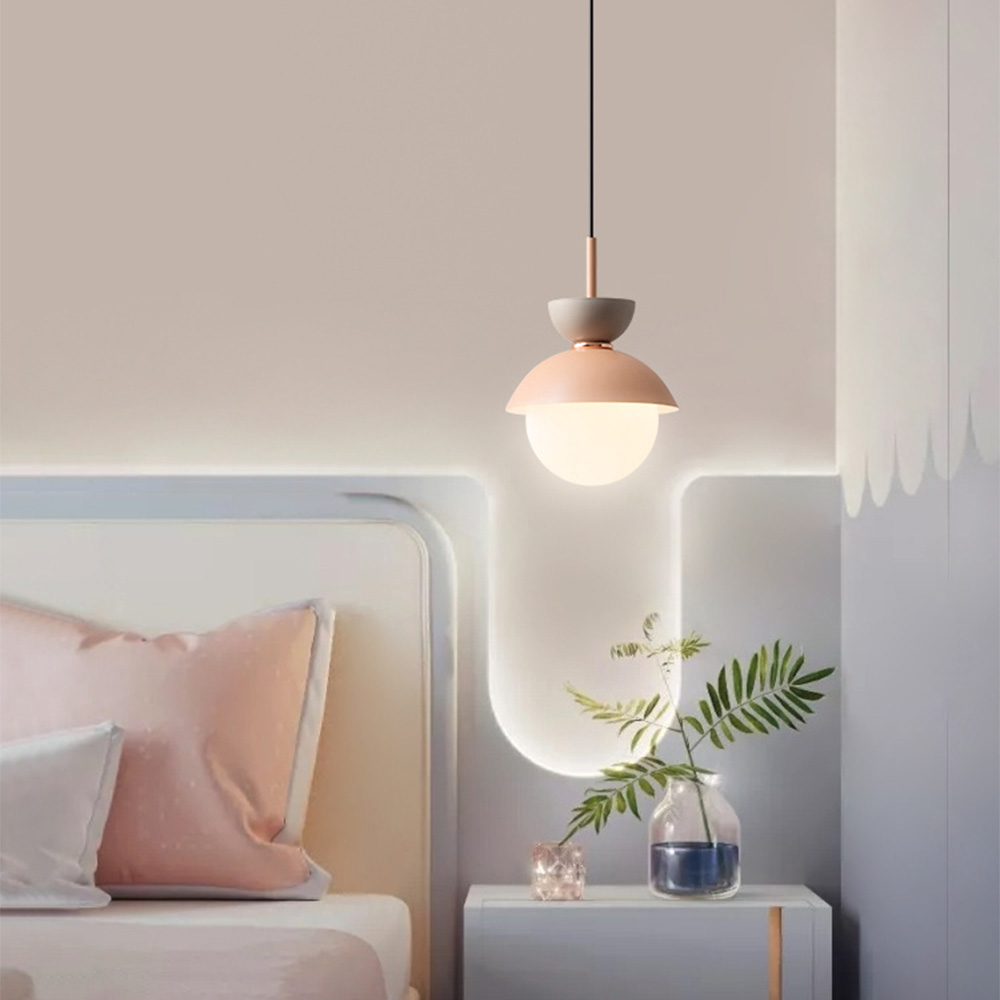 Nordic Colorful Glass Iron Dining Room Pendant Light