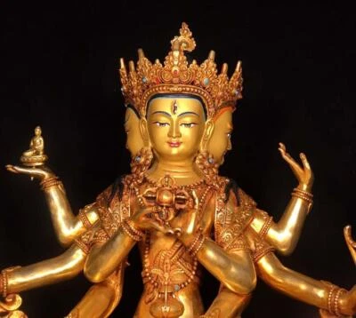 48CM Old Chinese Bronze Statue Buddha N1706