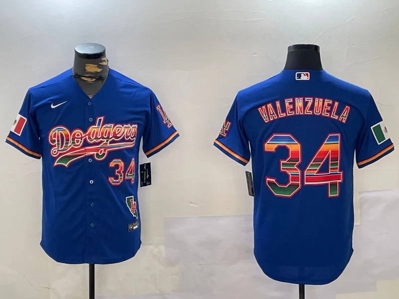 Men's Los Angeles Dodgers Fernando Valenzuela #34 Royal Player Jersey