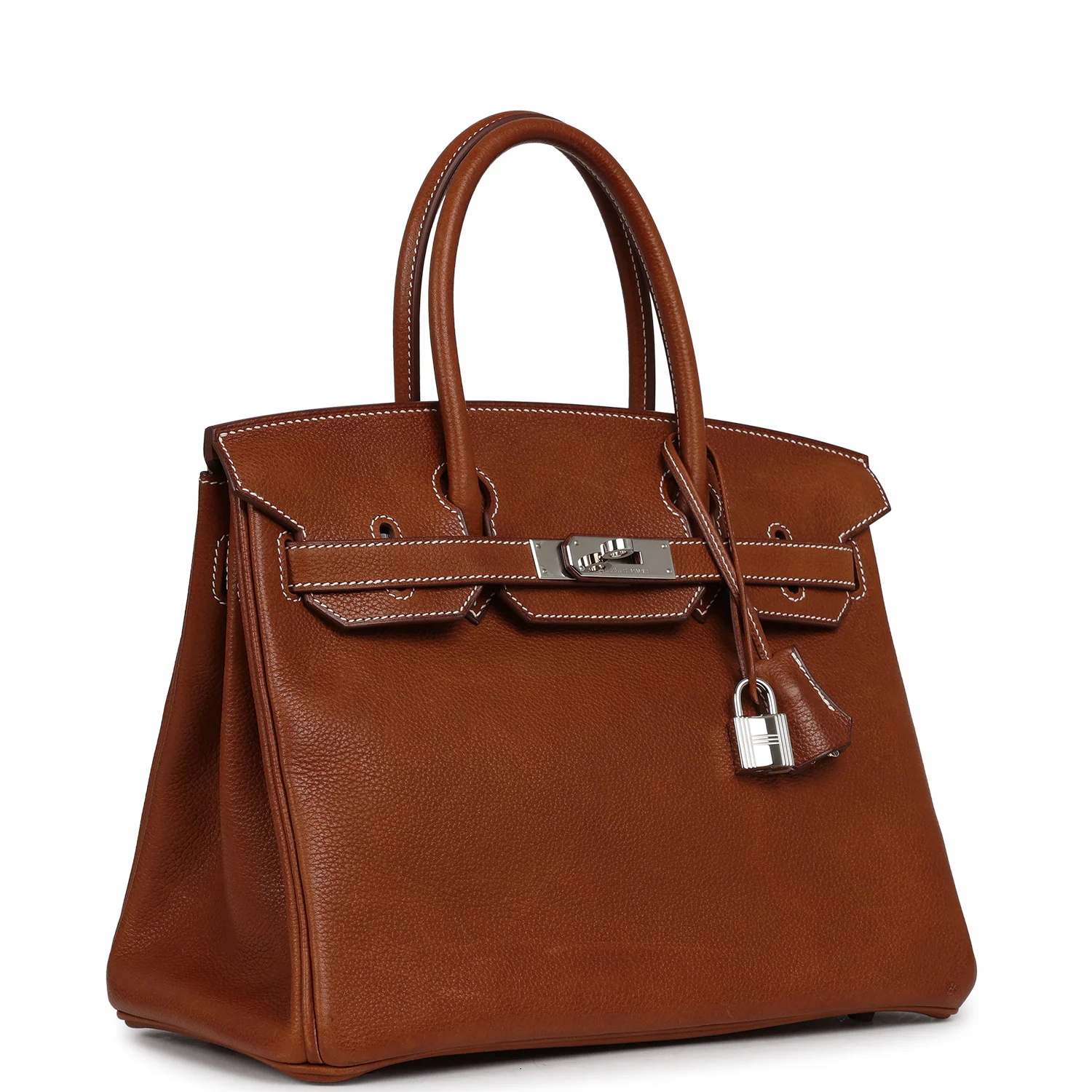 HERMÈS Birkin 30 Fauve Barenia Faubourg Palladium Hardware