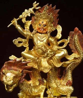 26CM Old Chinese Bronze Statue w/ Buddha N2842