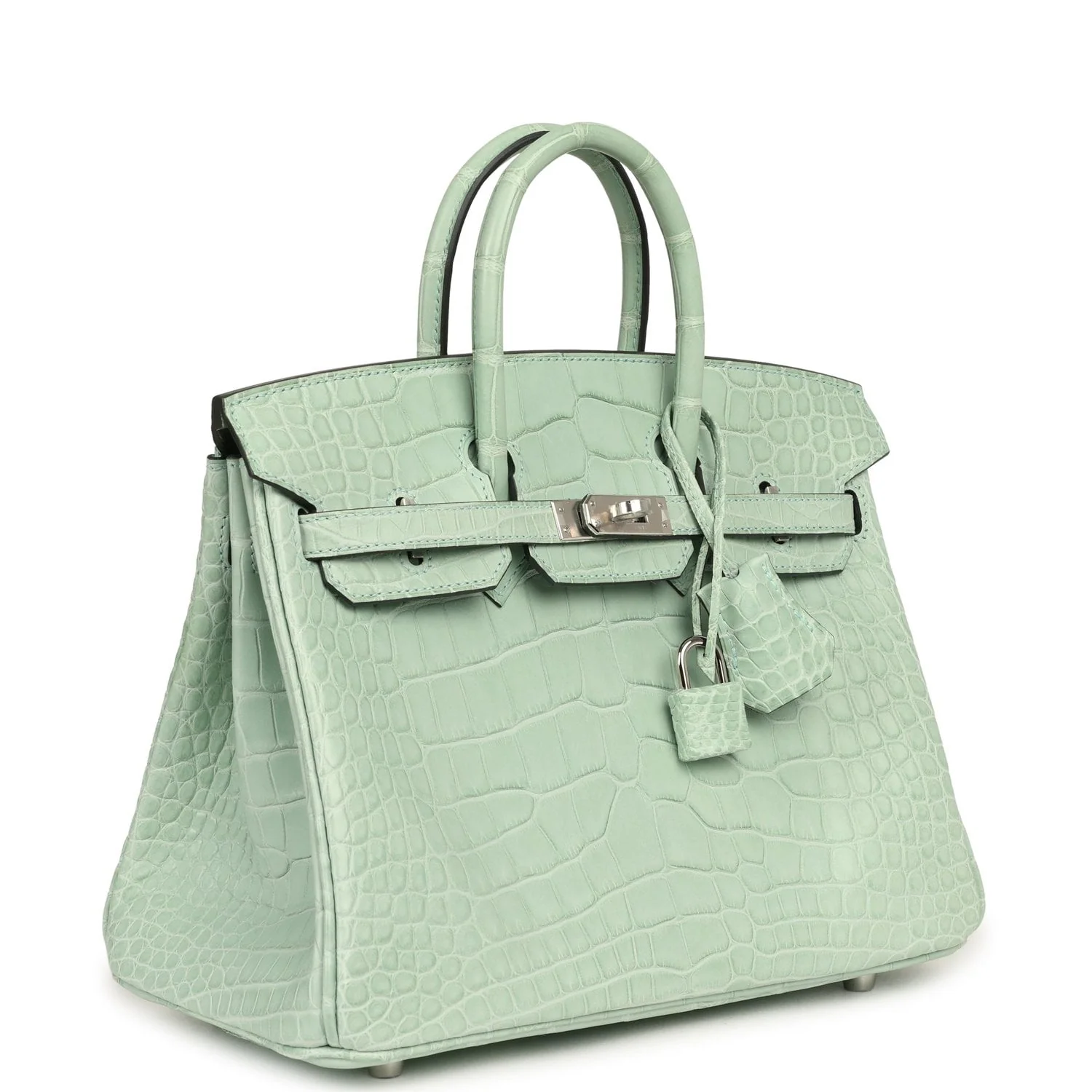 HERMÈS Birkin 25 Vert D'Eau Matte Alligator Palladium Hardware