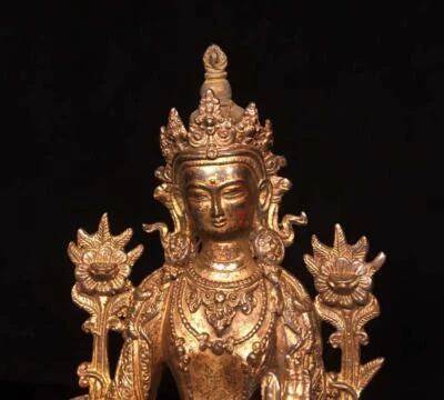 21CM Old Chinese Bronze Statue Buddha N1714