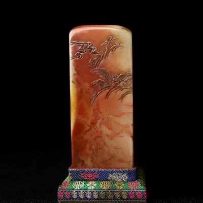998G Old Chinese Shoushan Stone Seal Stamp Statue w/figure N961