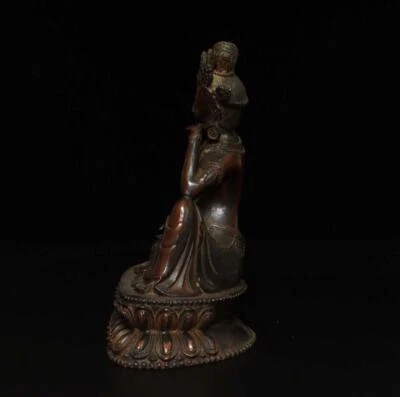 19CM Old Chinese Bronze Statue Buddha