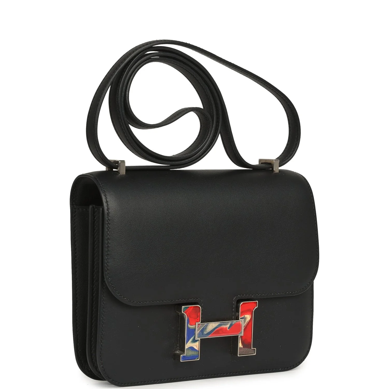 Hermes Constance 18 Black Swift Marbled Palladium Hardware
