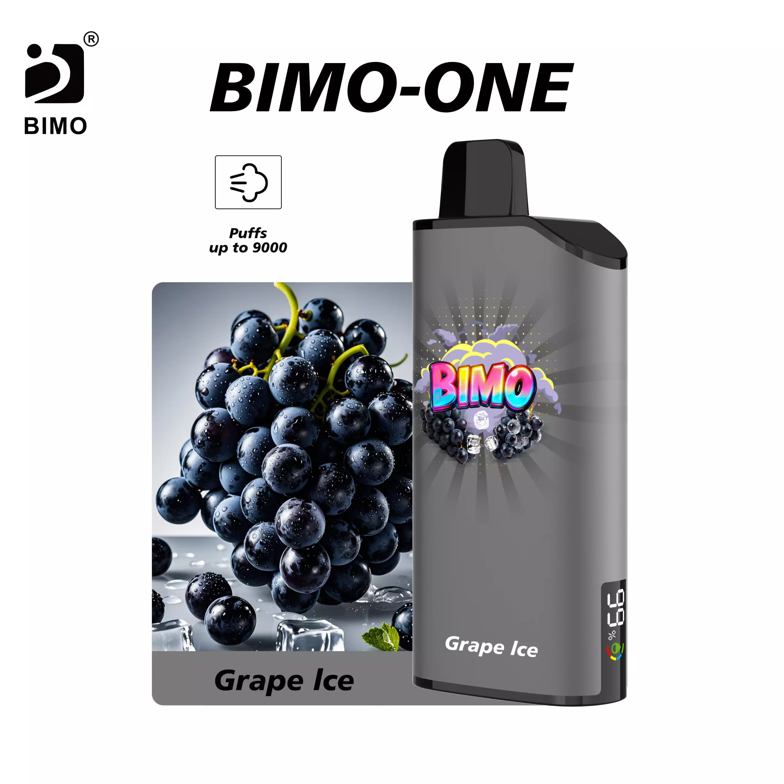BIMO ONE 9000 Puffs – Grape Ice