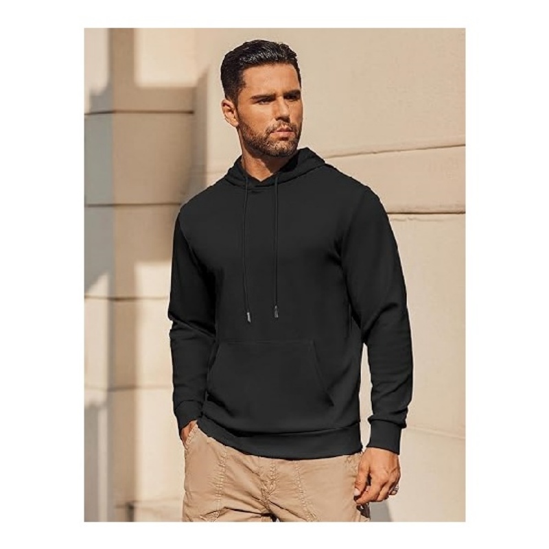 Mens Hoodie Long Sleeve Casual Pullover Hooded Sweatshirt