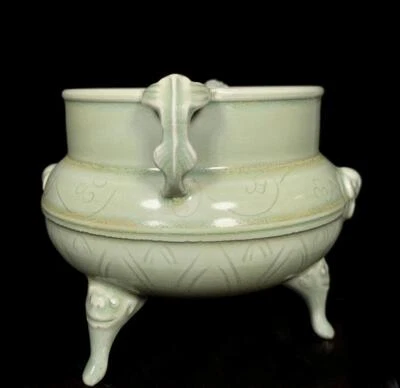Old Chinese Song Yue Yao Yue Kiln Incense Burner w/feet CK549