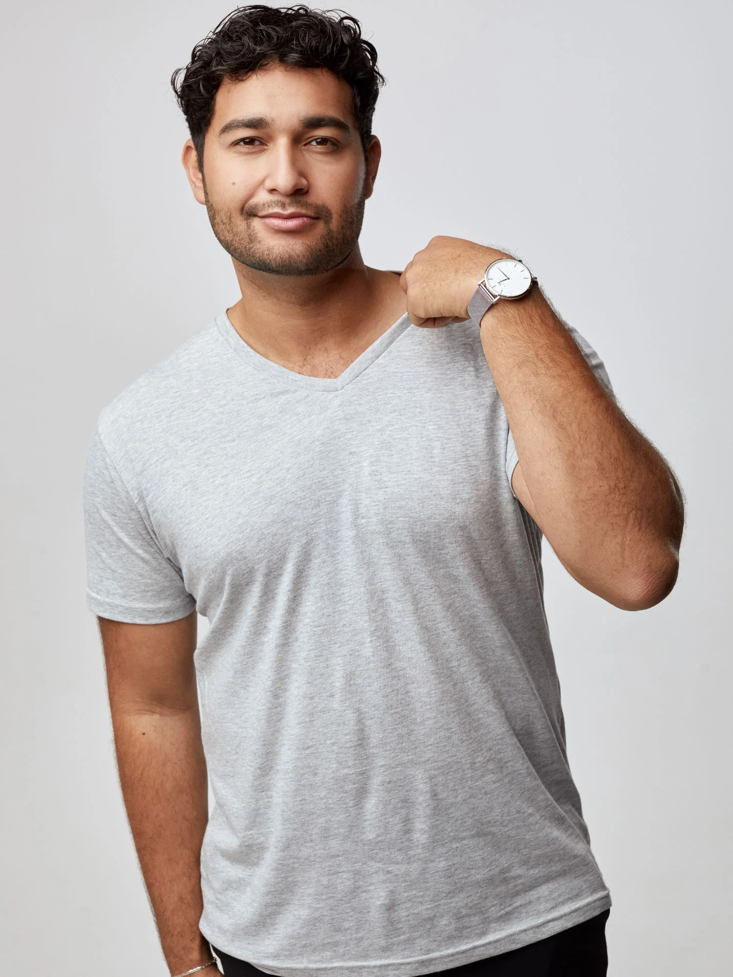 Heather Grey V-Neck