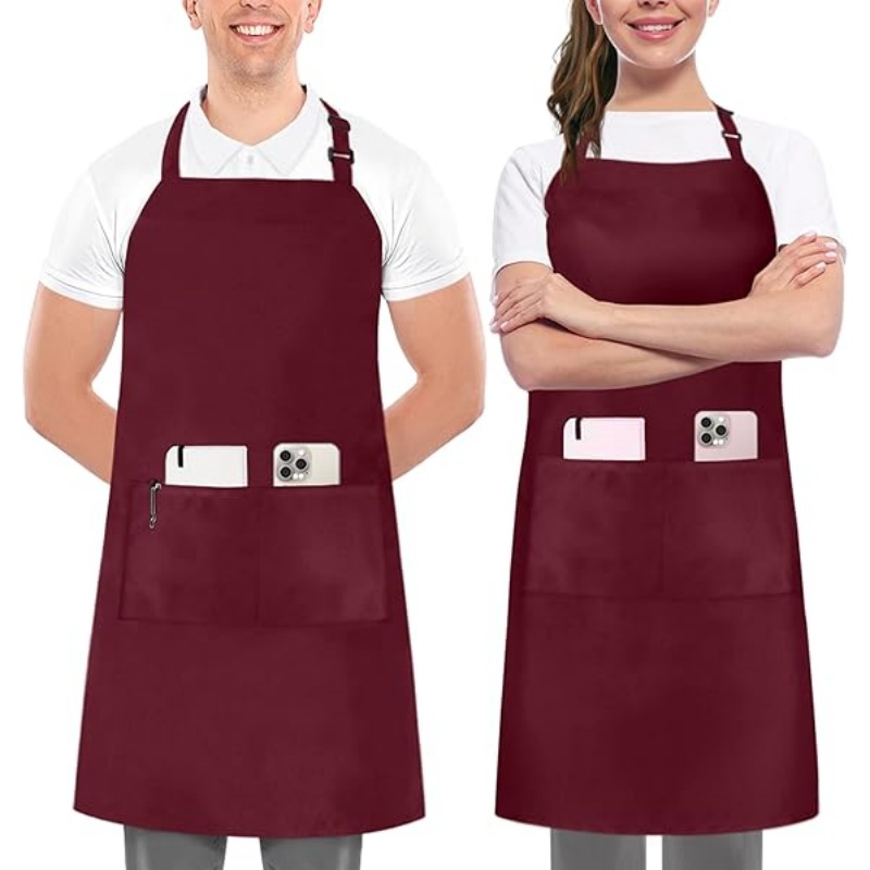 MORWEN 2 Pack Bib Apron, Adjustable with 2 Pockets