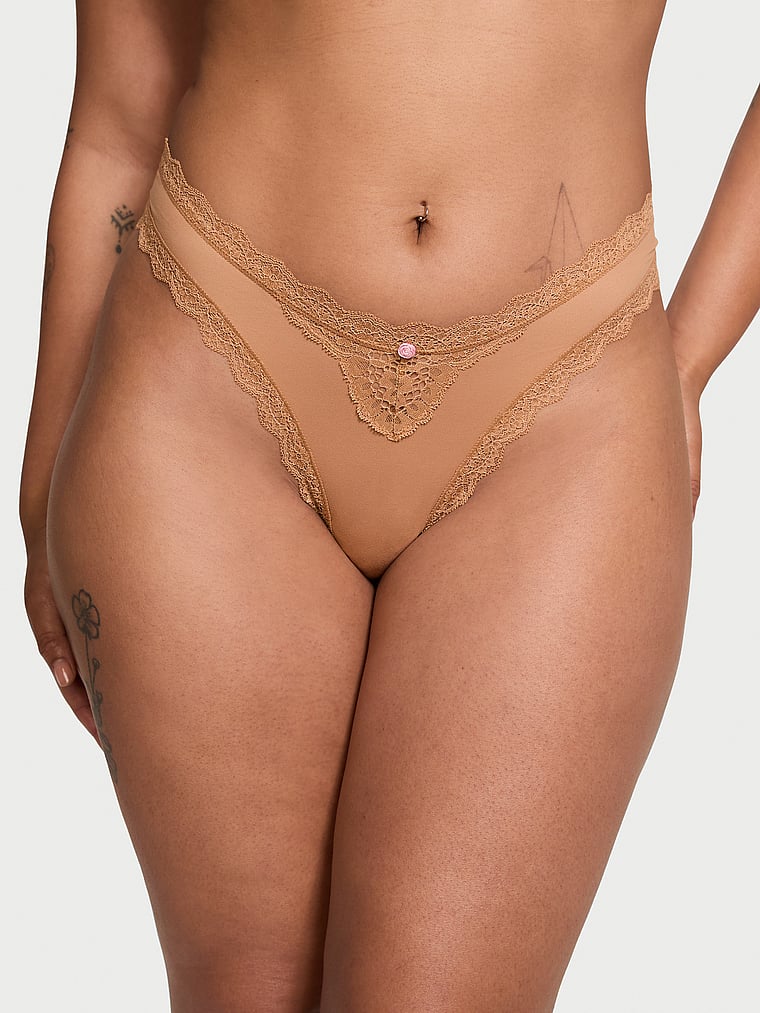 Dream Angels Lace-Trim Brazilian Panty Lace Trim