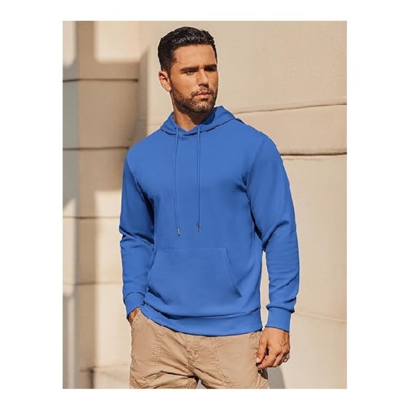 Mens Hoodie Long Sleeve Casual Pullover Hooded Sweatshirt