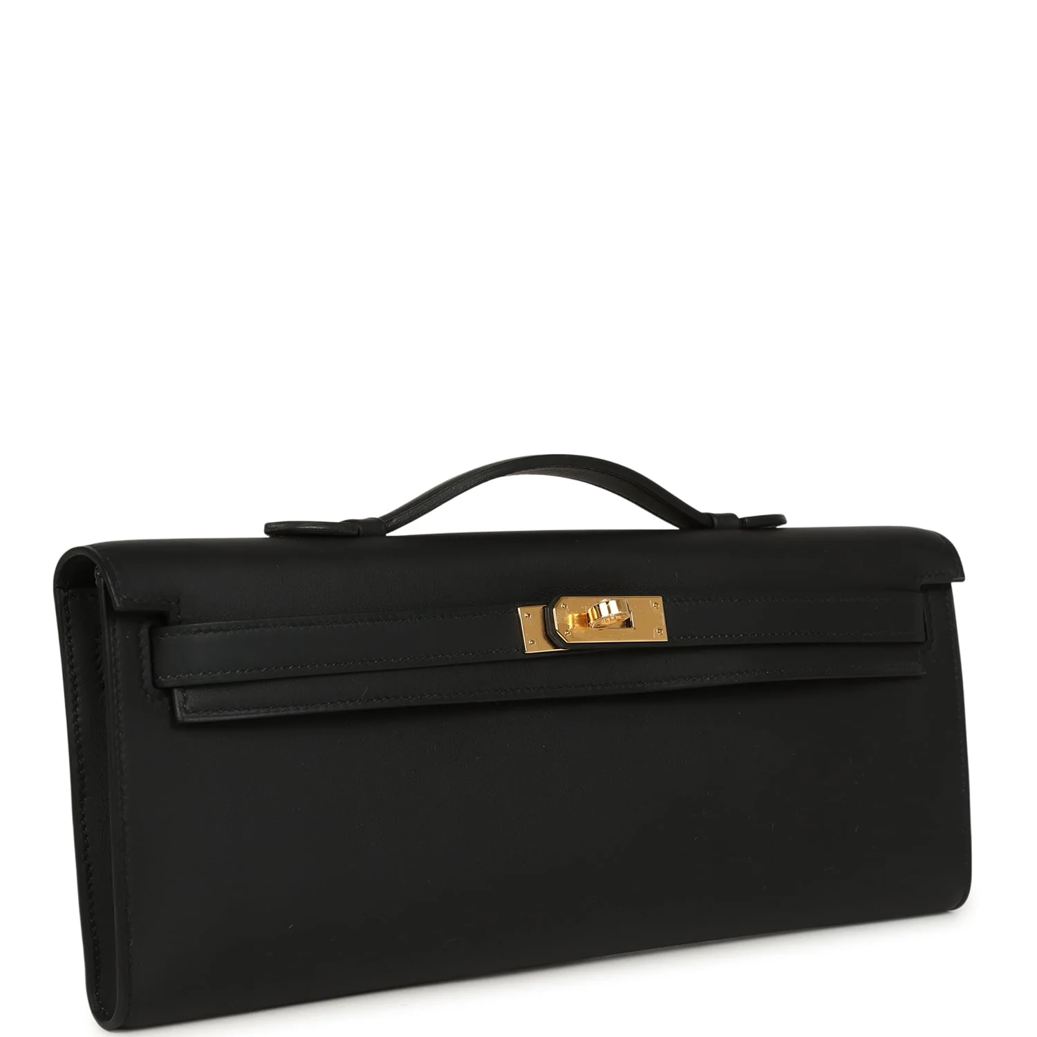HERMÈS Kelly Cut Black Swift Gold Hardware