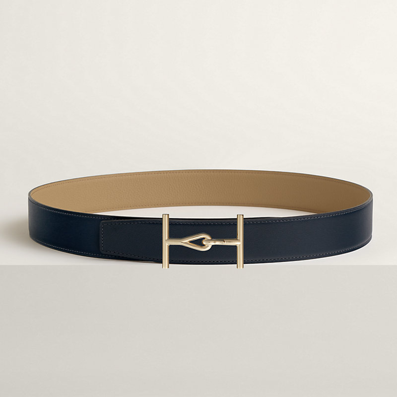 Jumbo belt buckle & Reversible leather strap 38 mm