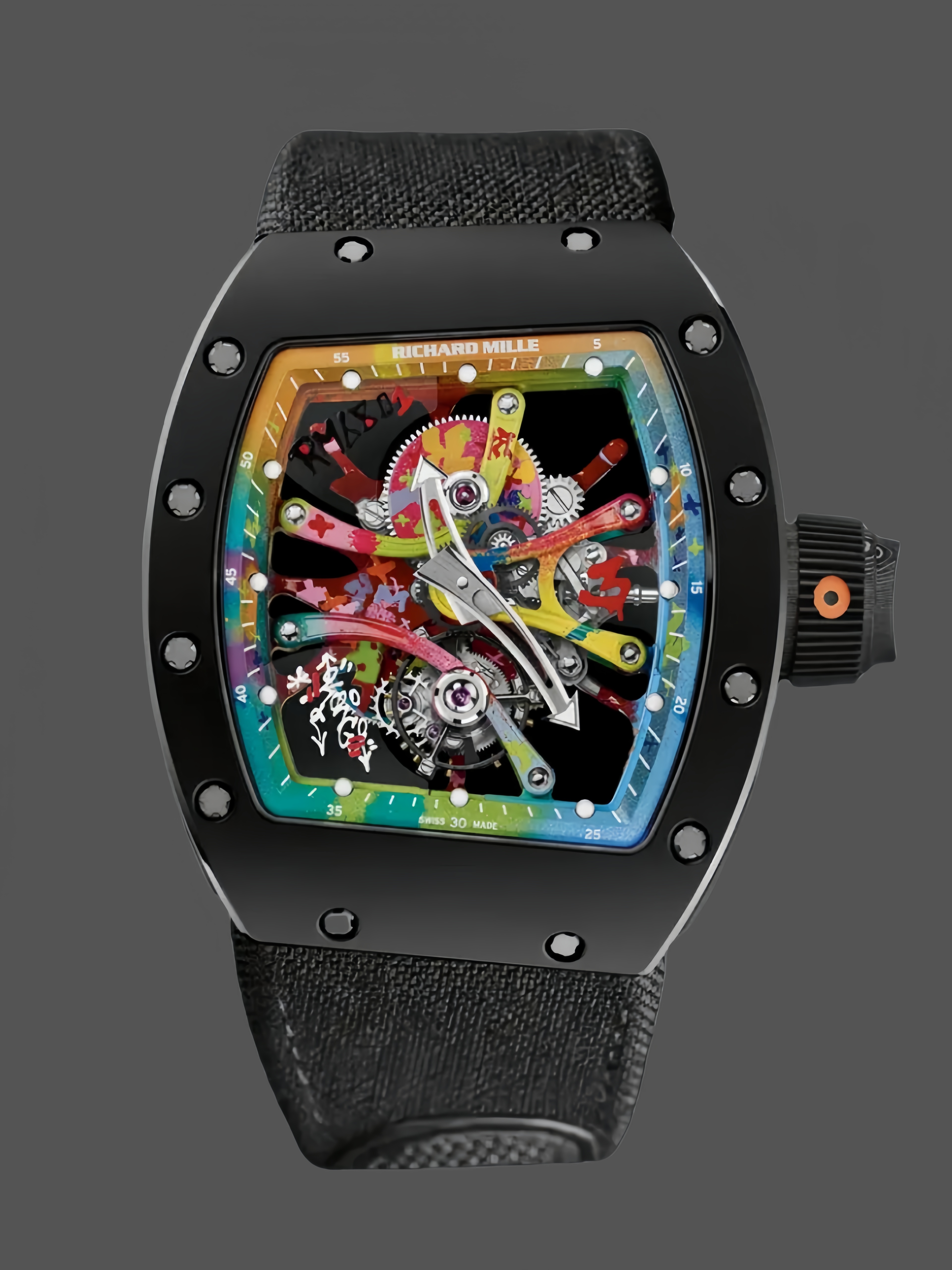 【7A Quality】Richard Mille RM 68-01 Tourbillon Cyril Kongo Carbon Fiber Black