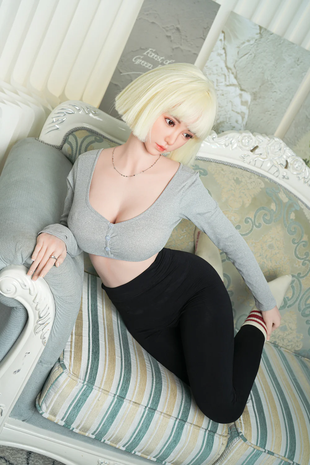US Stock - Moe 5ft58/170cm #C39S Silicone Head + TPE Body Hot Asian Lady Love Doll Free 2nd Head