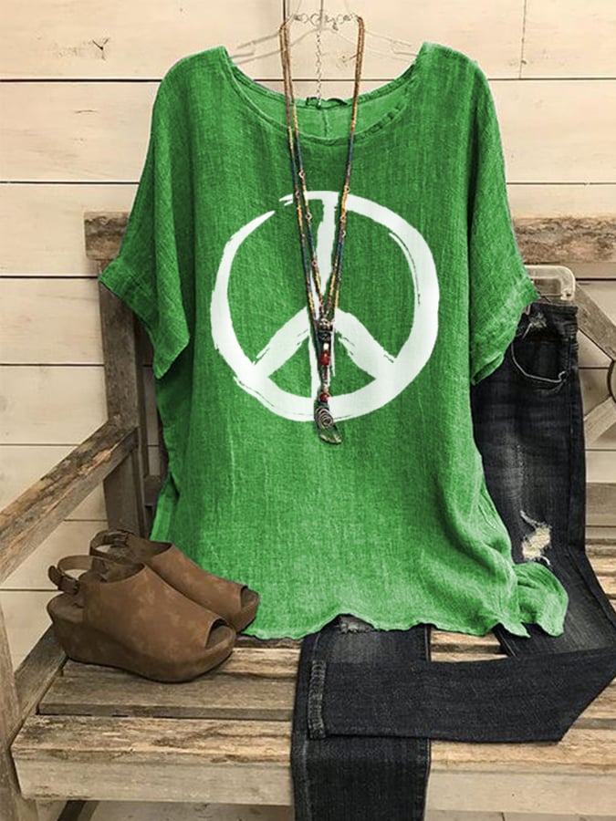 Women's Peace Love Cotton Shirt