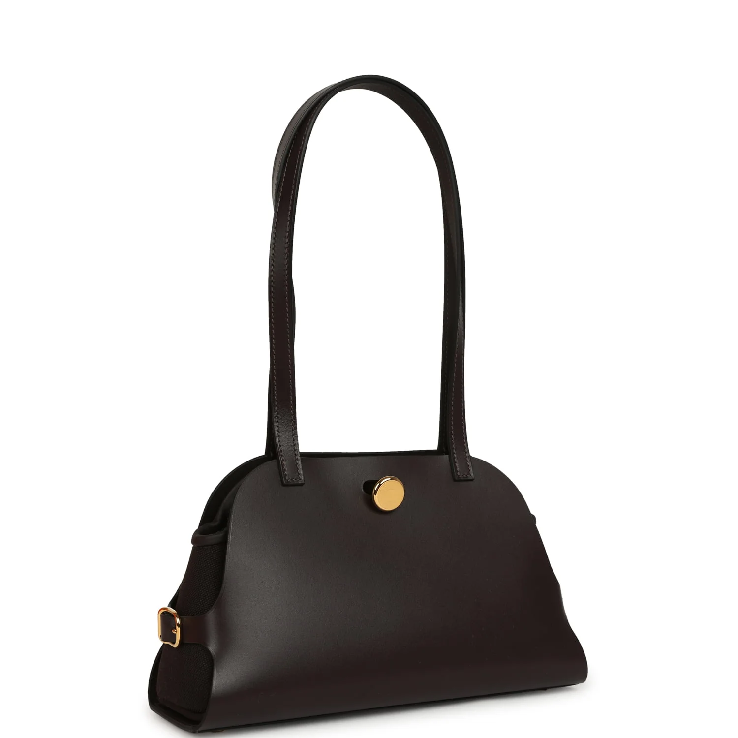 Hermes Tablier Sellier Ebene Vache Hunter, Swift, Toile Militaire Gold Hardware