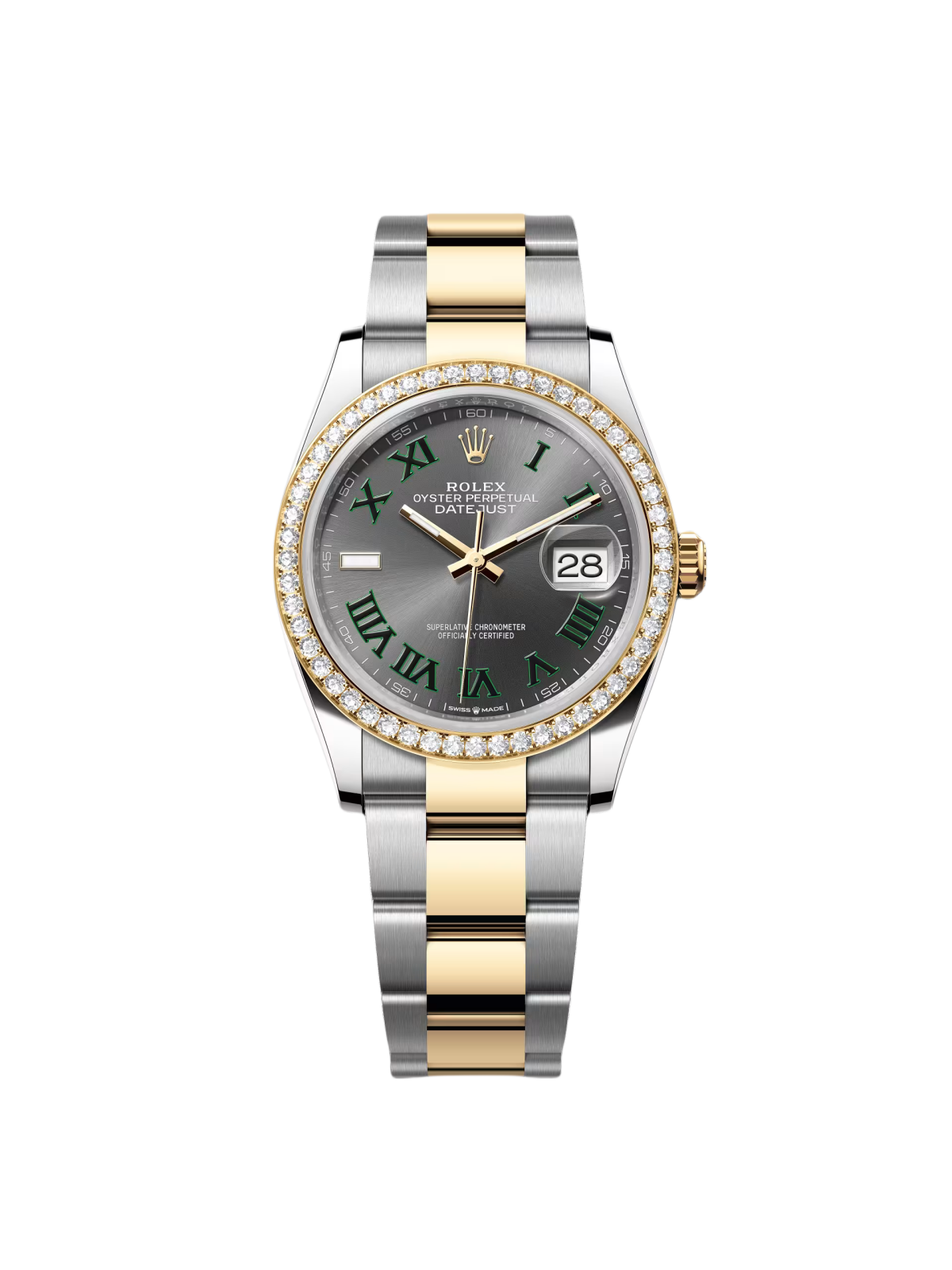 RLX  Datejust 36mm 126283 Wimbledon Slate Dial Jubilee Bracelet Watch
