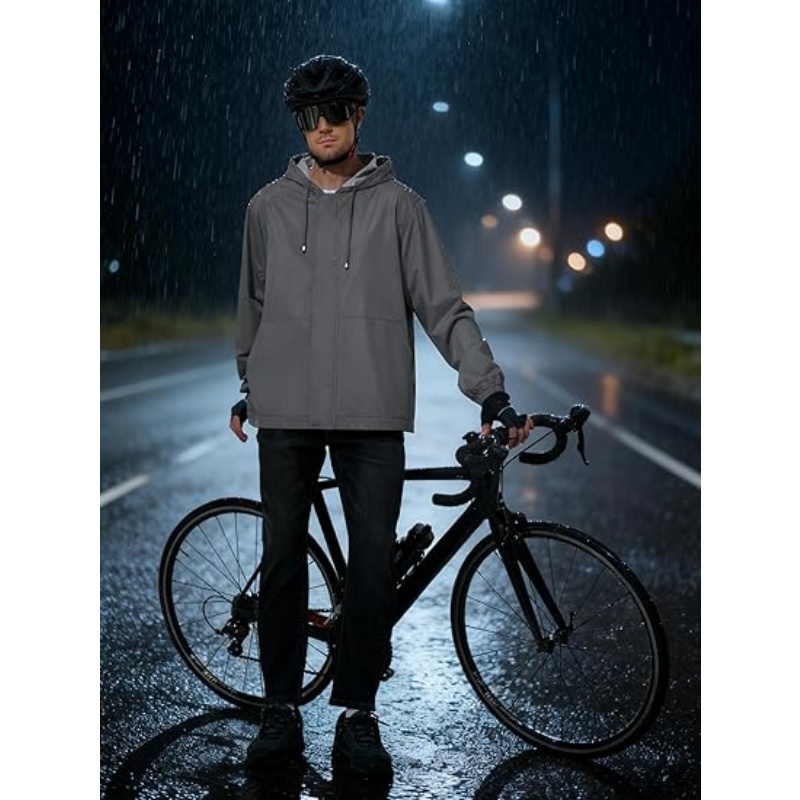 Men's Lightweight Waterproof Hooded Rain Jacket