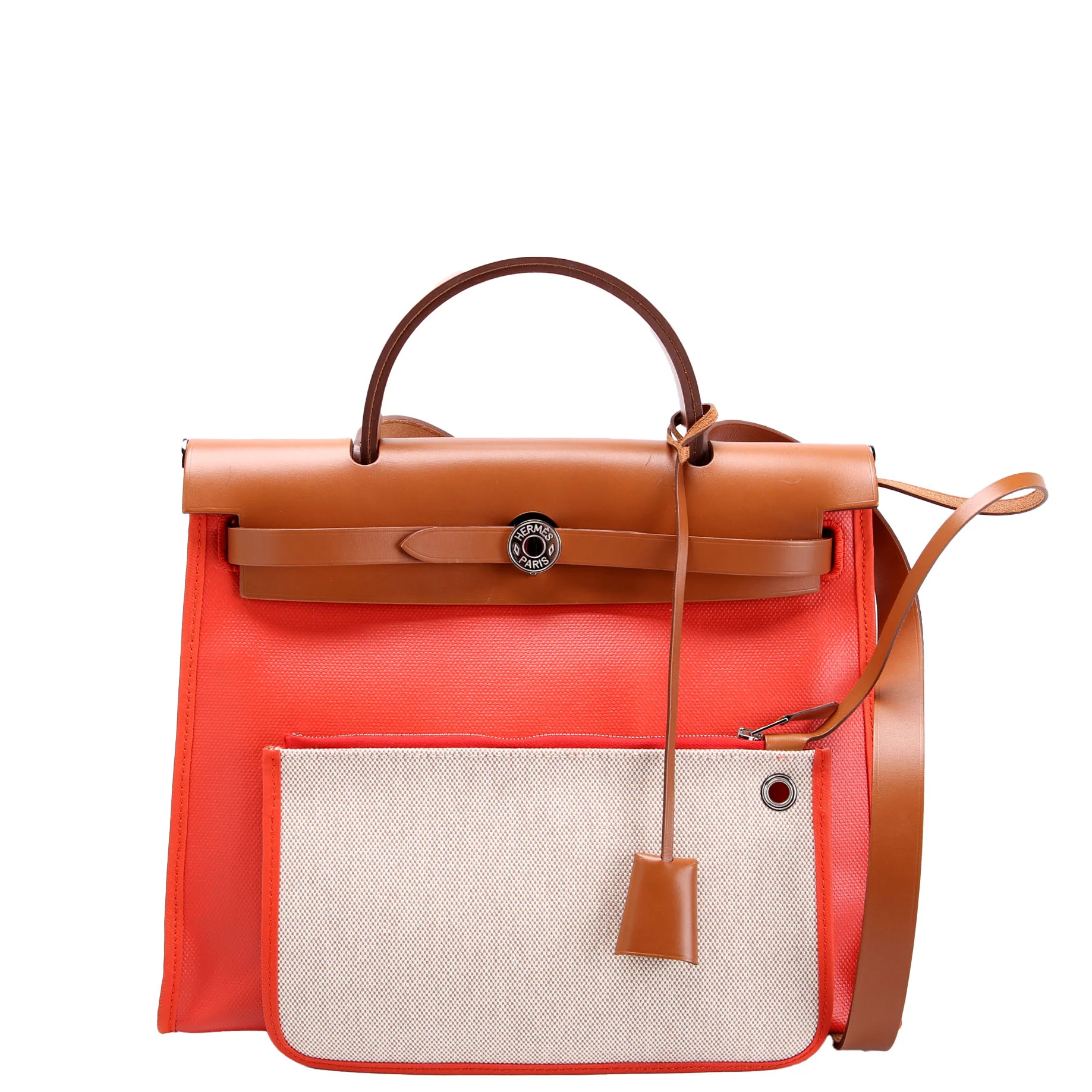 HERMÈS Herbag 31 Zip Salmon/Brown